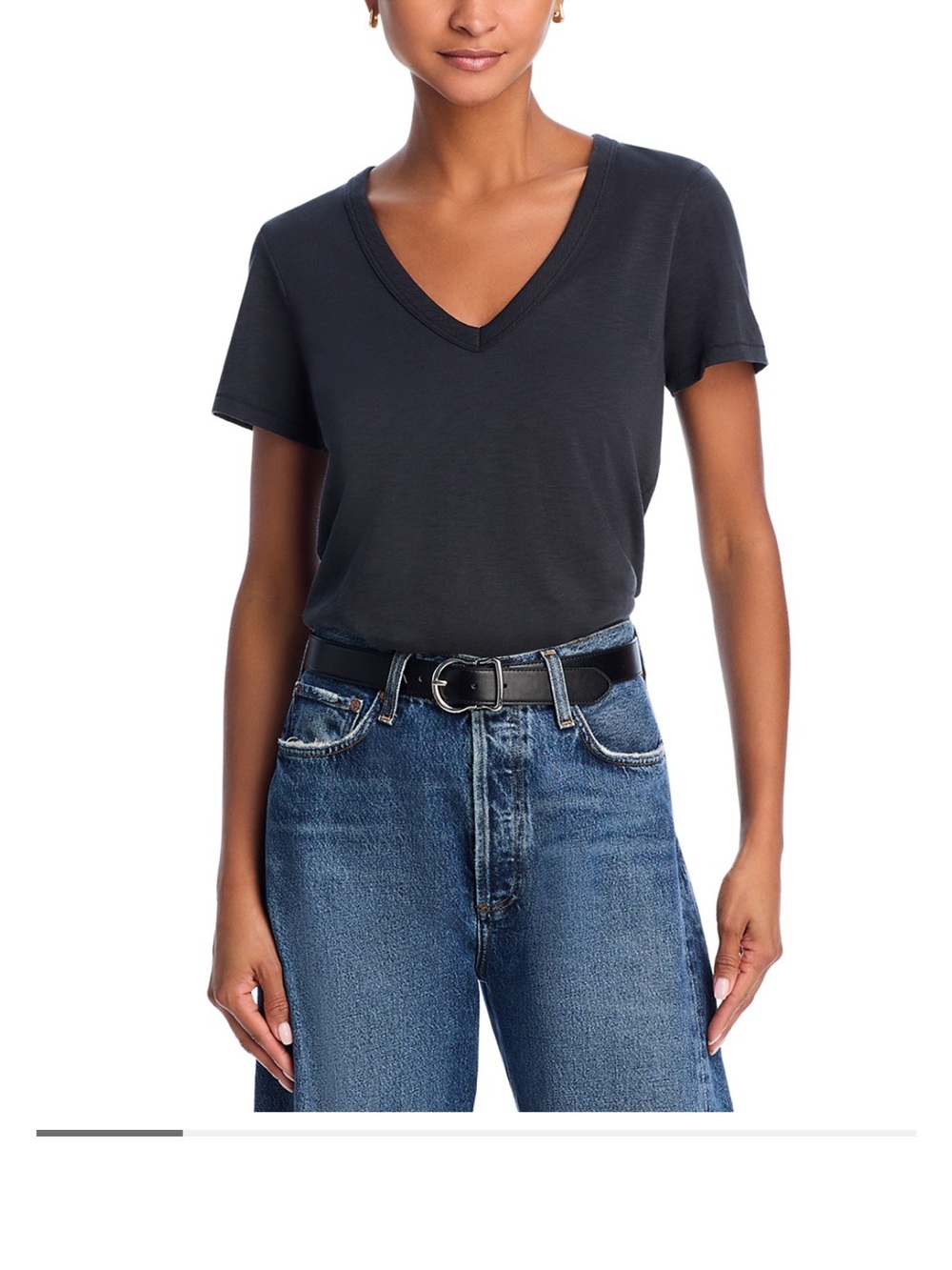 NWT rag & bone V-Neck Short Sleeve Black Core Vee Tee